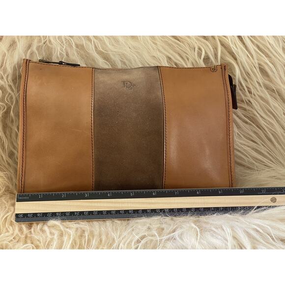 Vintage Christian Dior Brown Leather & Suede Clutch Bag - Authentic Dior 3604N main image 6